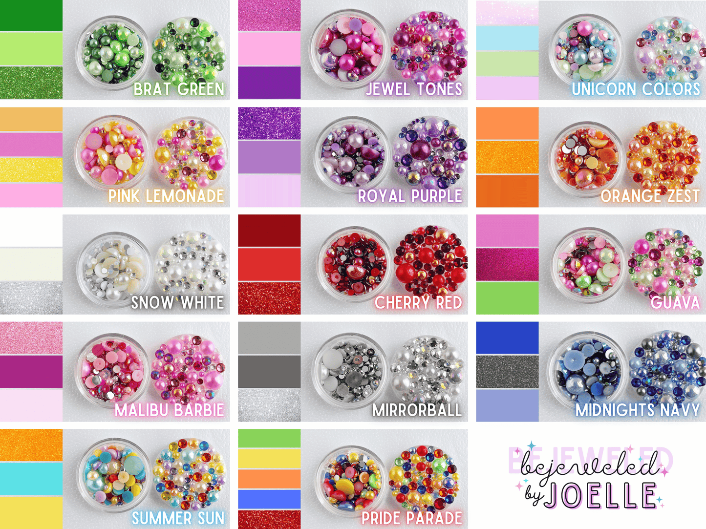 a collage of different colors of beads