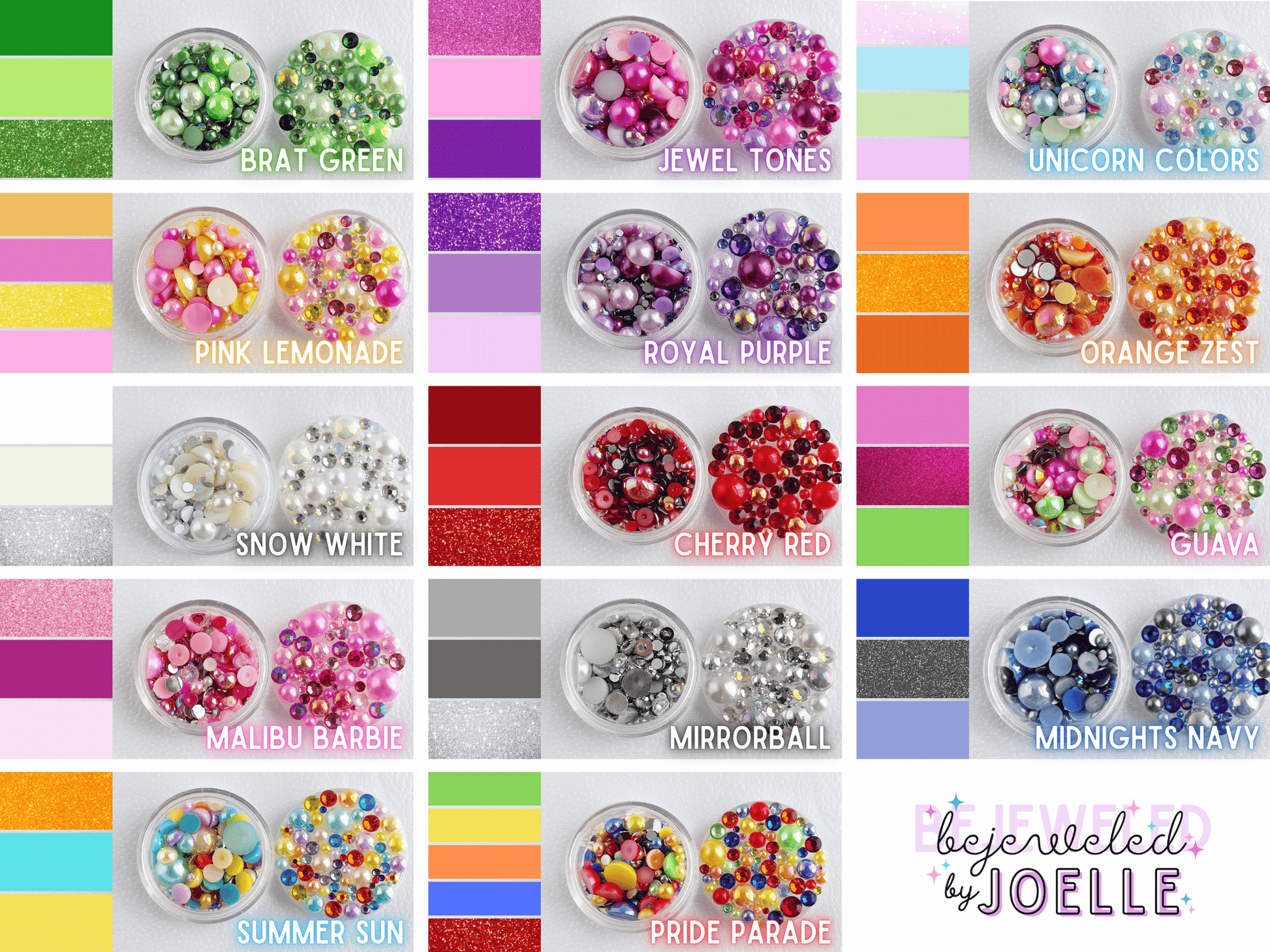 a collage of different colors of beads