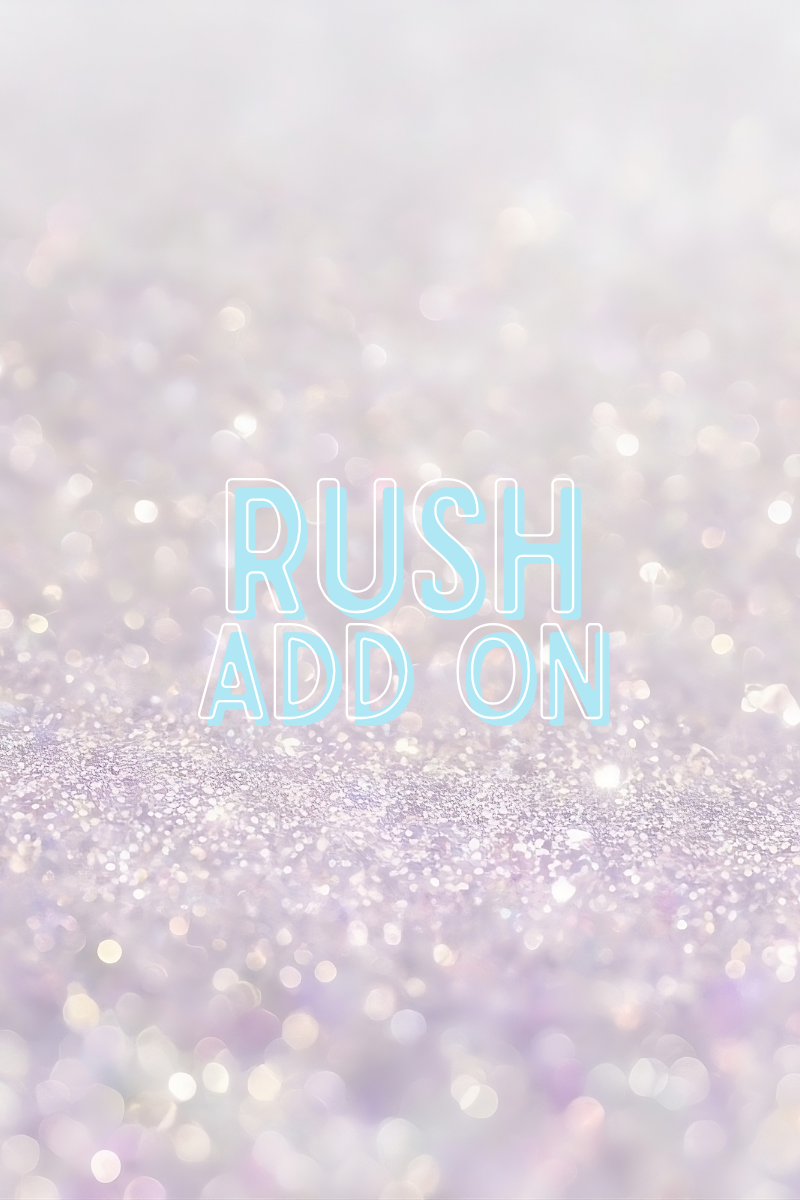 a blurry background with the words rush add on