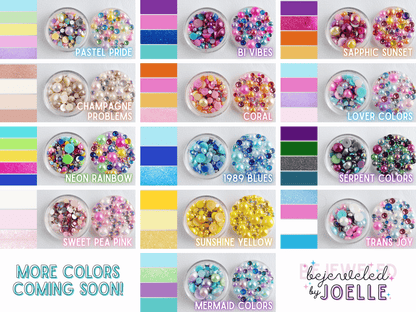 a collage of different colors of beads