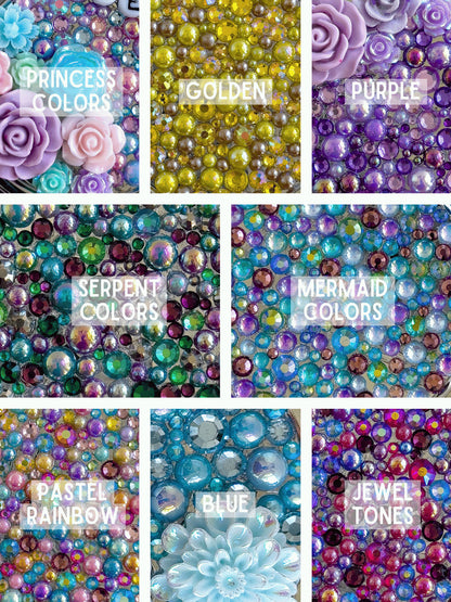 a collage of different colors of beads